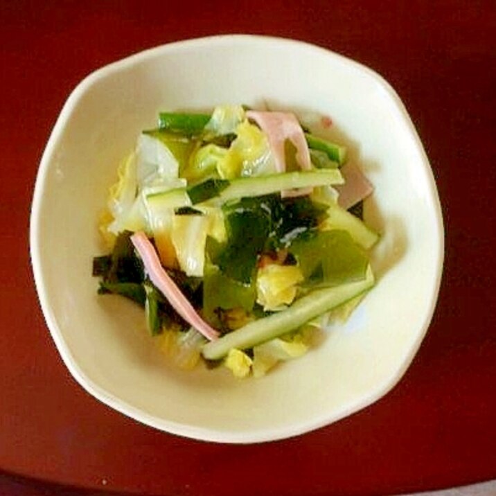 キャベツときゅうりとわかめの酢の物